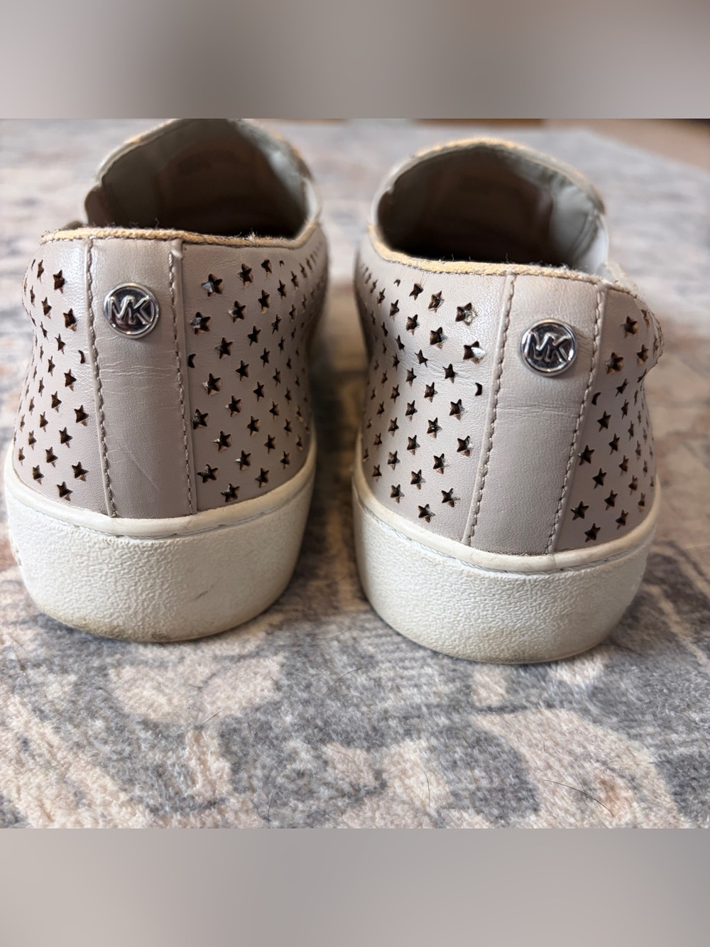Michael Kors Pale Pink Star Cutout Slip-On Sneakers